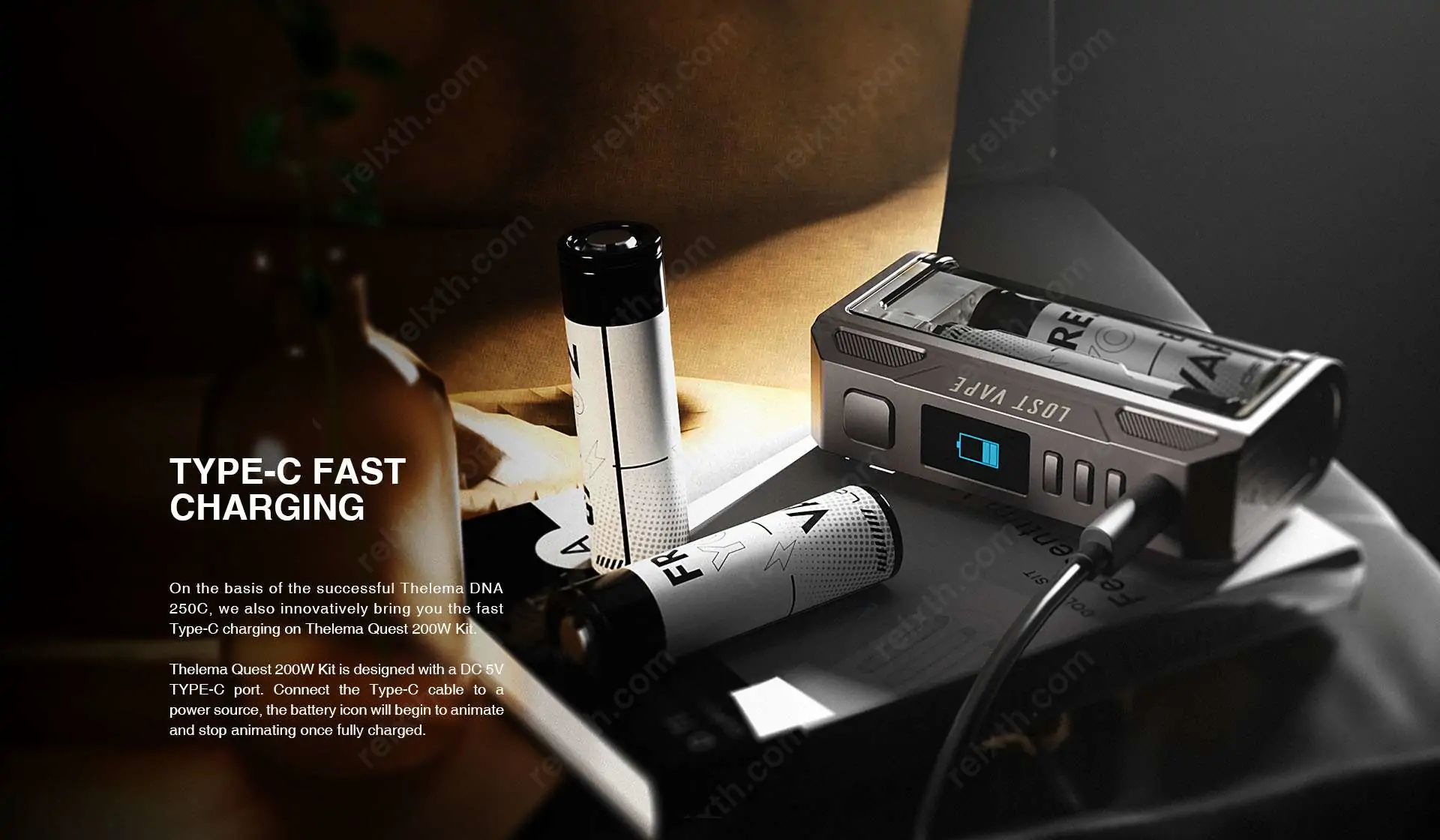 lost vape thelema quest 200w kit clear 3