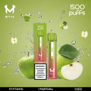 m stix 1500 puffs apple