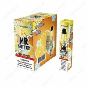 puff buddi mr switch disposable banana on rock tangerine ice