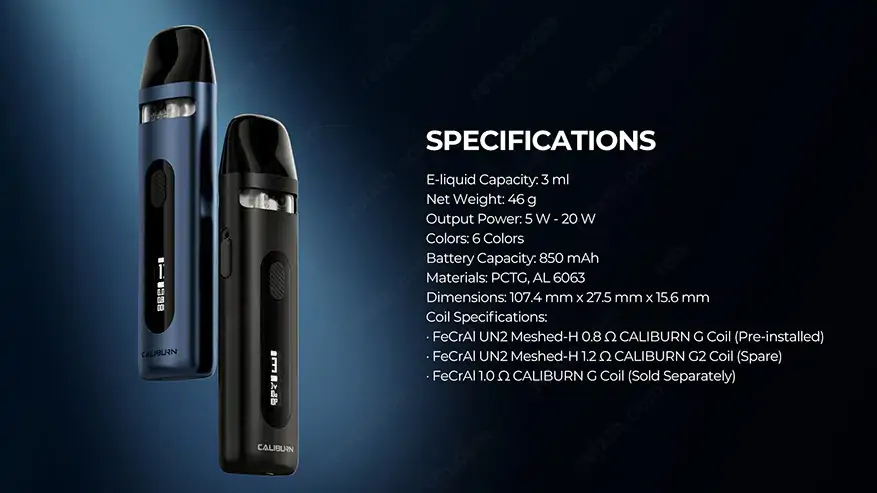 uwell caliburn x 20w pod system