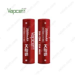 vapcell 18650 k25 2500mah 35a red