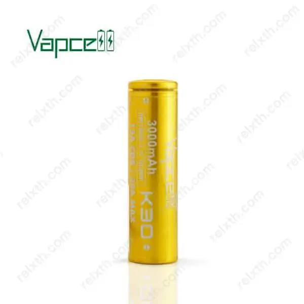 vapcell-18650-k30-ทอง-3000mah-15a-30a vapcell 18650 k30 ทอง 3000mah 15a 30a